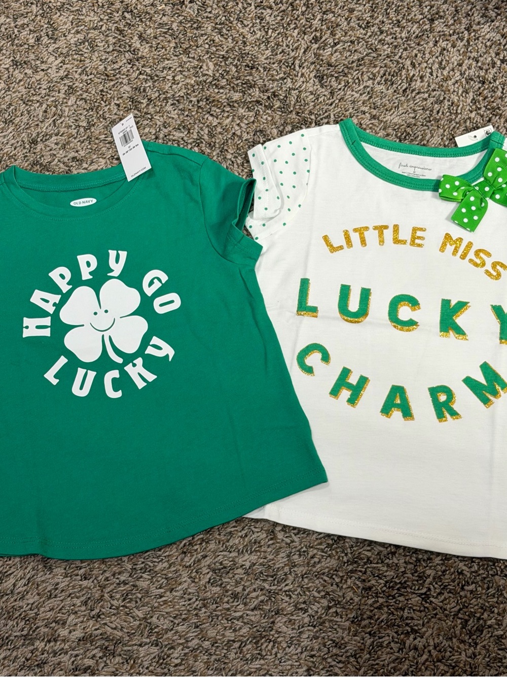 3T lot of Kids 'Happy Go Lucky' Green Graphic Tee - Cute Clover Print